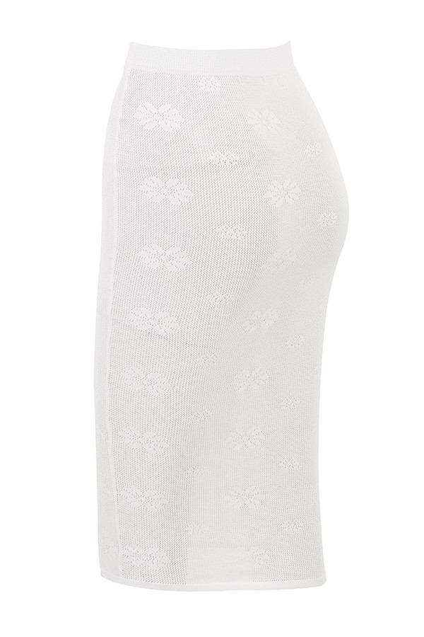 Mistress Rocks Ivory Floral Knit Midi Skirt - SALE — image 11