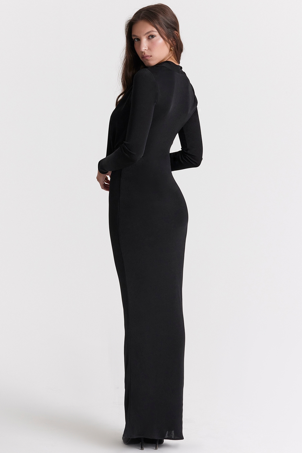 Saskia  Black Draped Maxi Dress — image 10