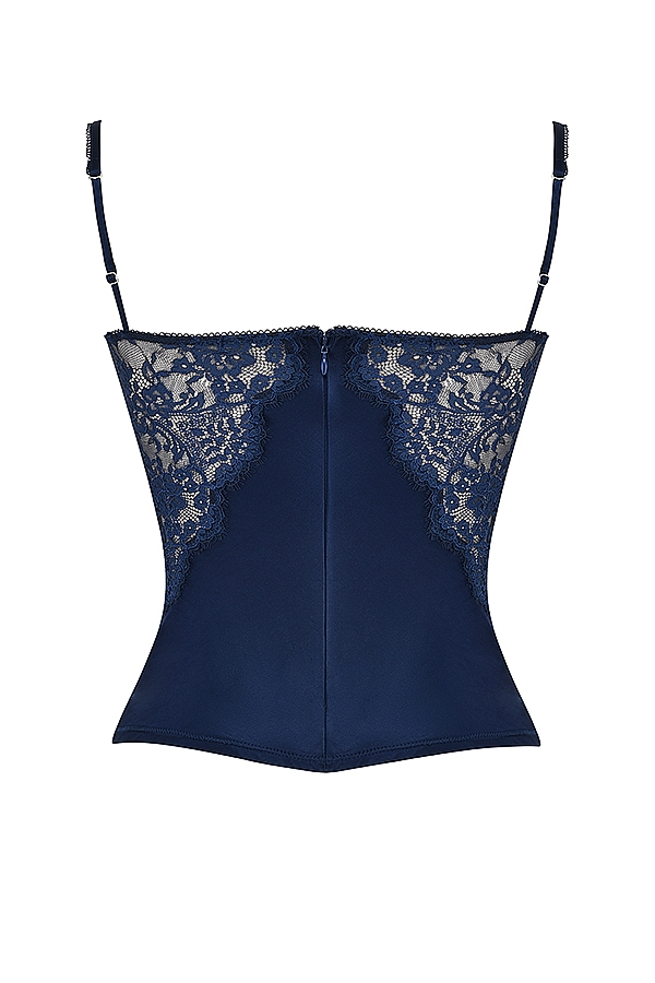 Cecilie  Navy Satin & Lace Cami Top — image 18