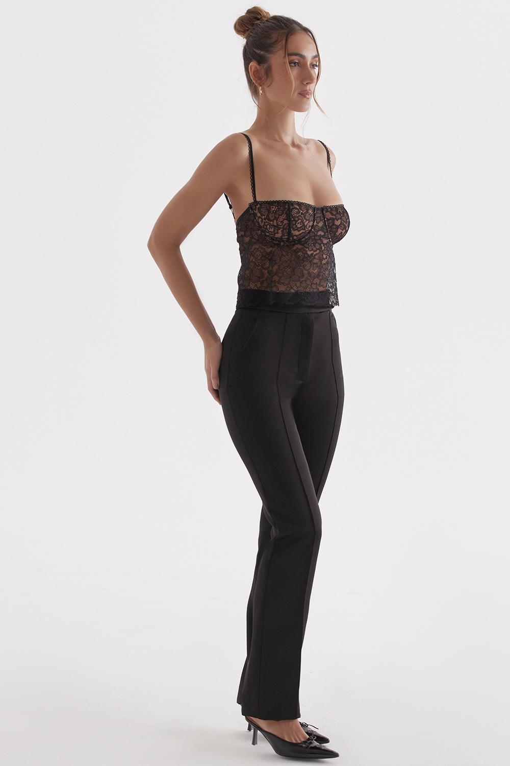 Tansy  Black Satin Trousers — image 5