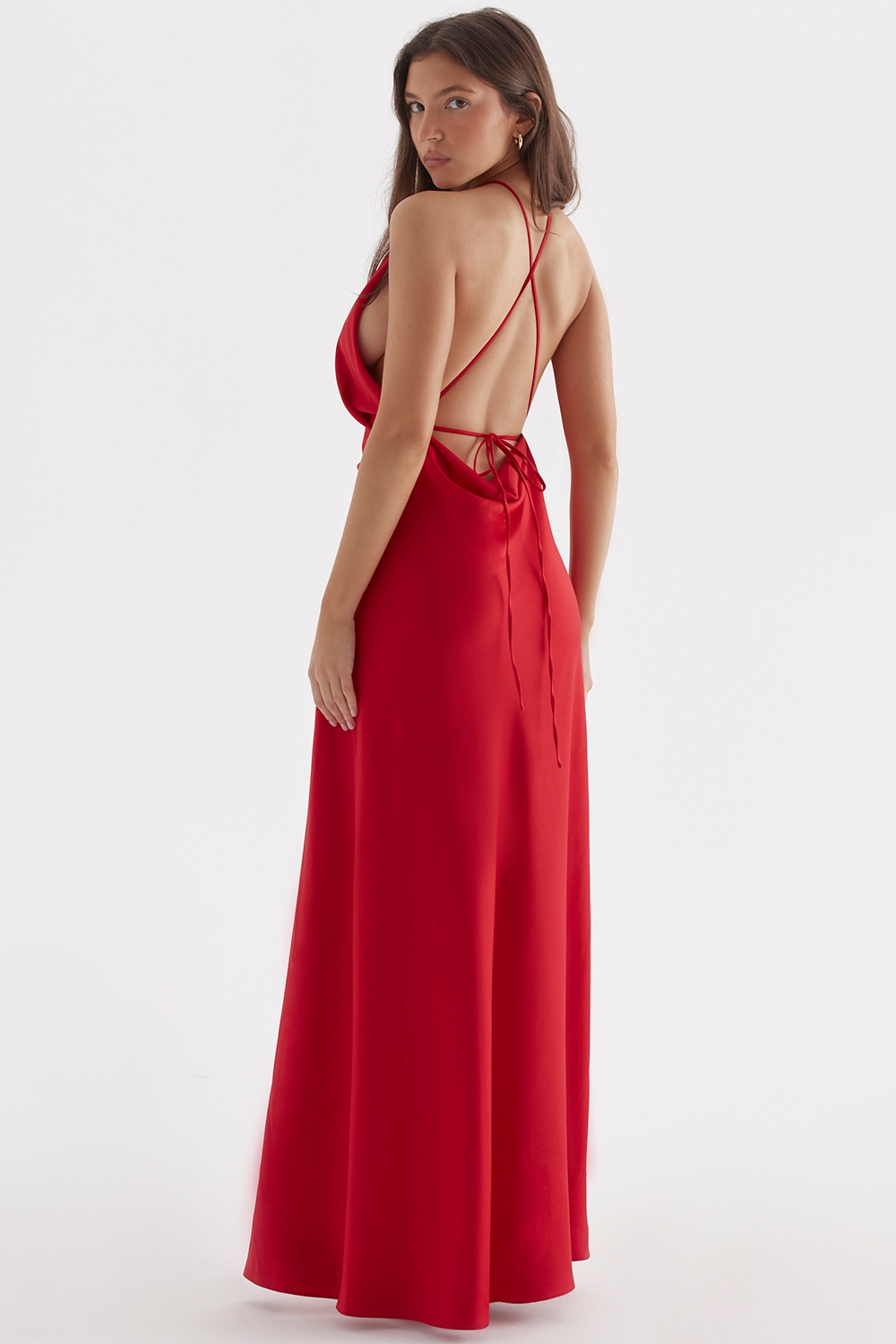 Zanab  Red Rose Thigh Slit Maxi Dress — image 13
