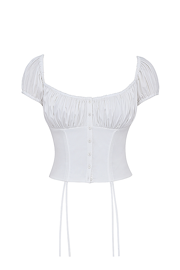Kitty  White Gathered Top — image 13