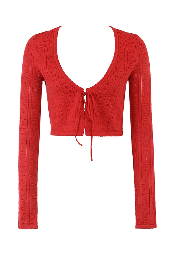 Perla  Cherry Ribbed Knit Top — image 15