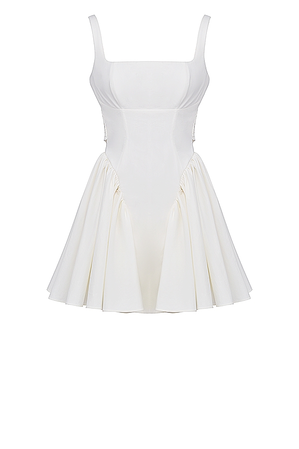 Florianne  Ivory Cotton Bow Mini Dress — image 15