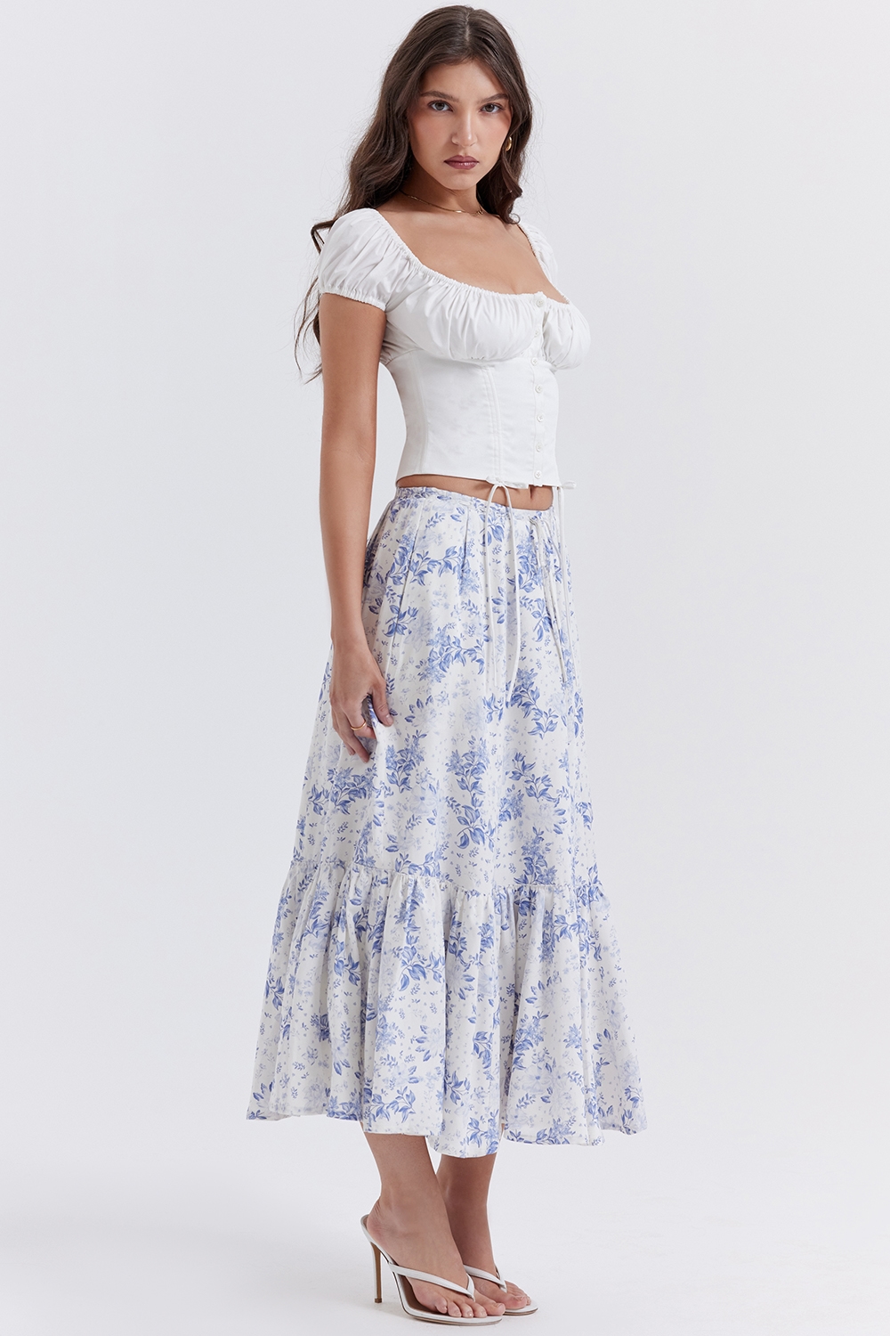 Aitana  Blue Print Midi Skirt — image 5