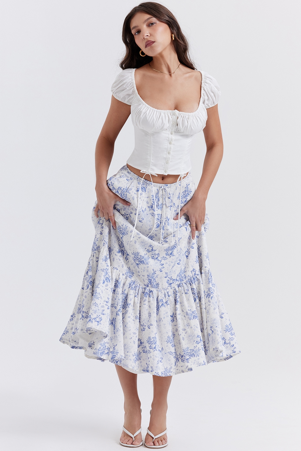 Aitana  Blue Print Midi Skirt — image 3