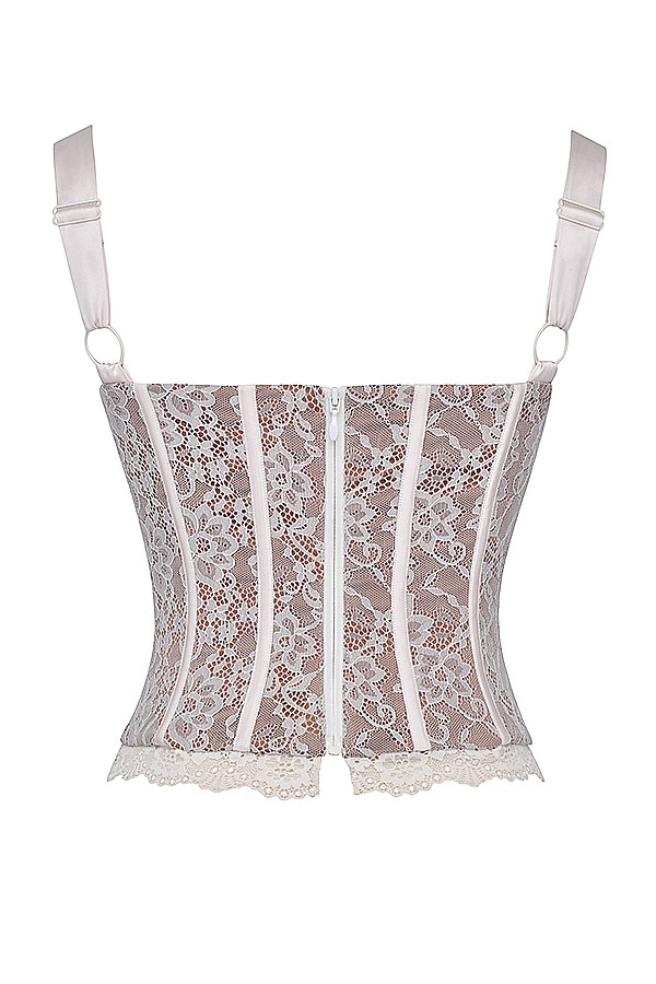 Mistress Rocks Cream Satin & Lace Corset - SALE — image 13