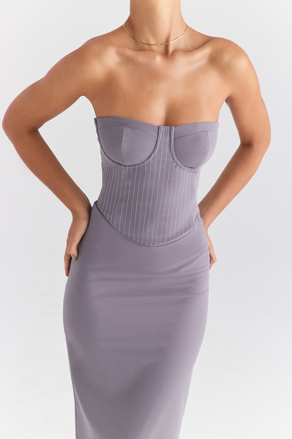 Mistress Rocks Slate Strapless Midi Dress - SALE — image 4