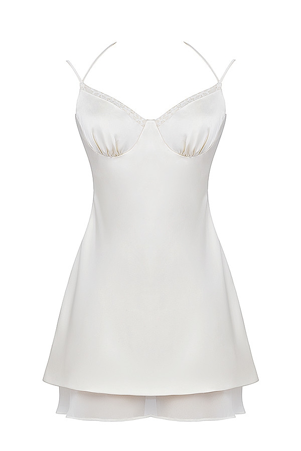Mistress Rocks Cream Satin Slip Dress - SALE — image 12