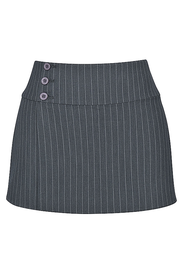 Mistress Rocks Slate Pinstripe Mini Skirt - SALE — image 12