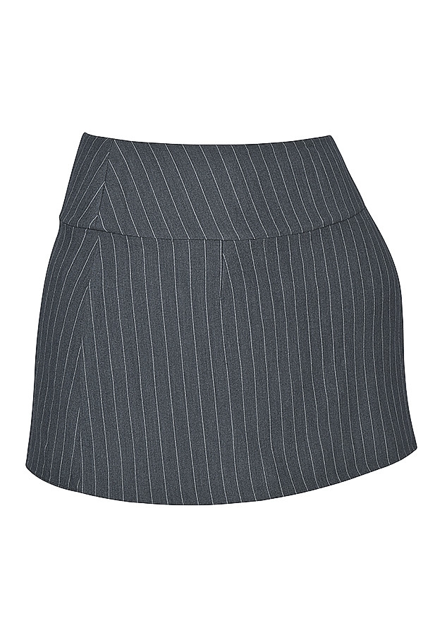Mistress Rocks Slate Pinstripe Mini Skirt - SALE — image 13