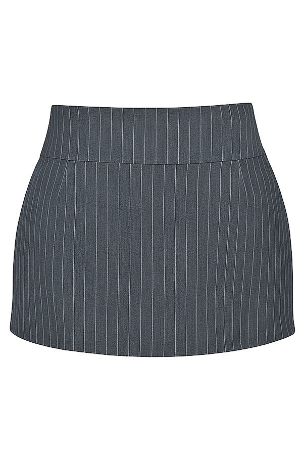 Mistress Rocks Slate Pinstripe Mini Skirt - SALE — image 14