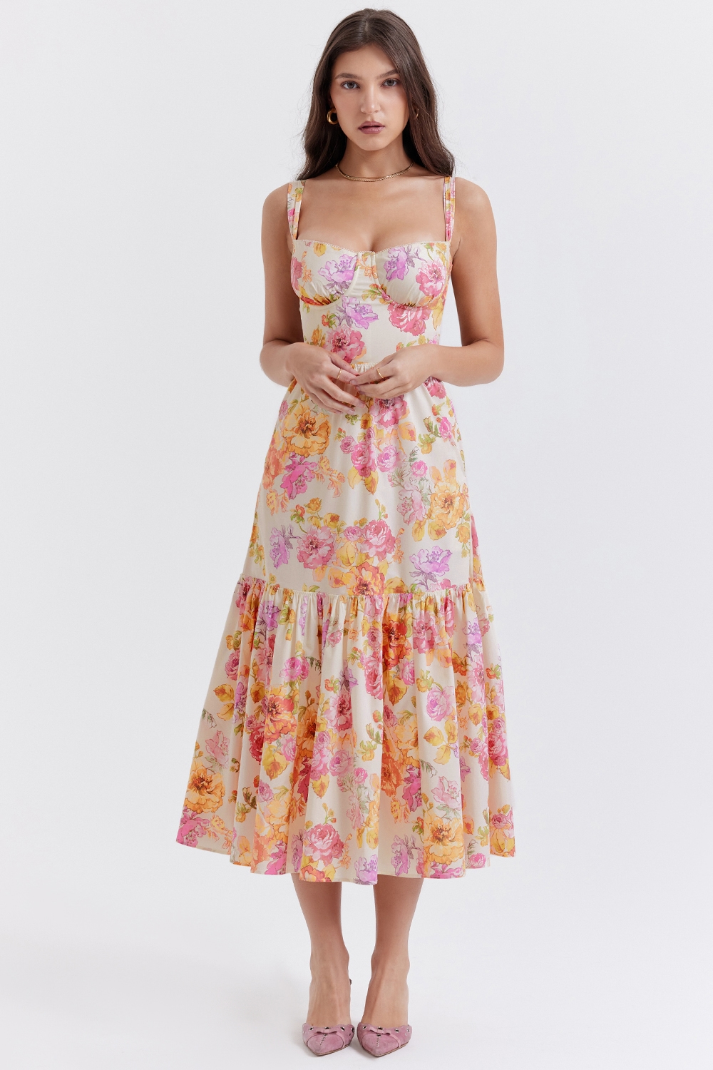 Elia  Ivory Floral Midi Sundress — image 3