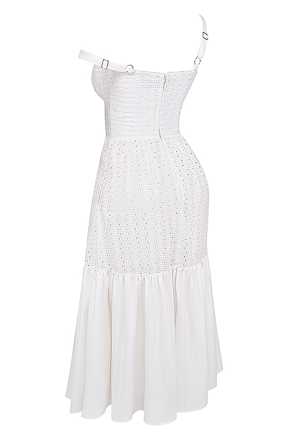 Elia  White Broderie Anglaise Midi Sundress — image 13