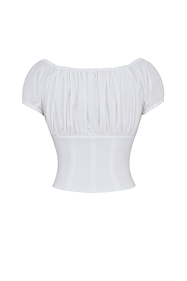 Kitty  White Gathered Top — image 15