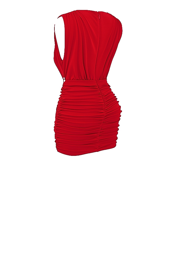 Aliza  Cherry Gathered Mini Dress — image 18