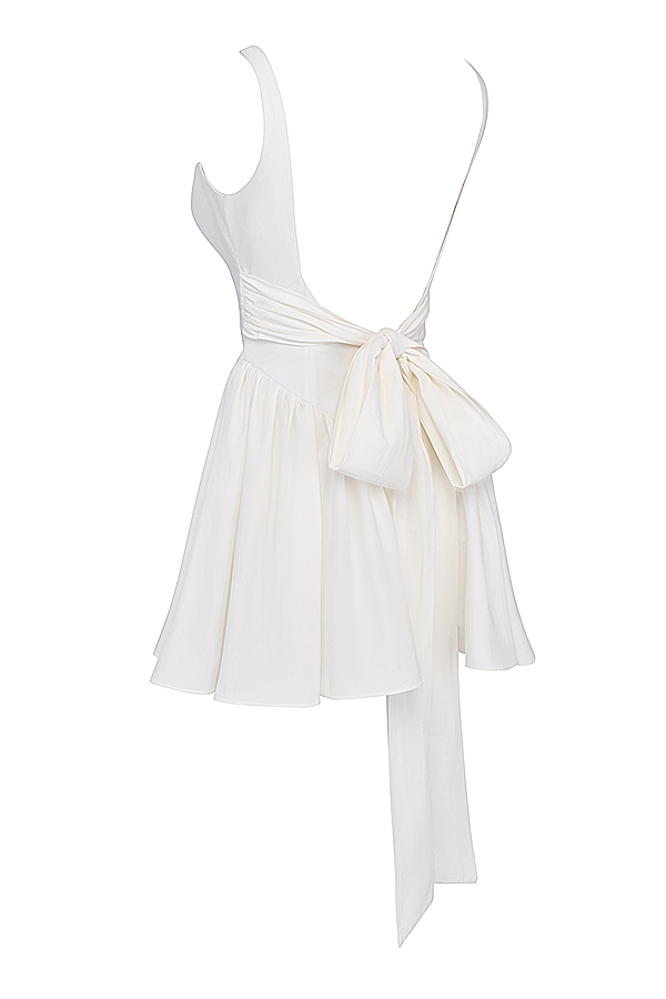 Florianne  Ivory Cotton Bow Mini Dress — image 16
