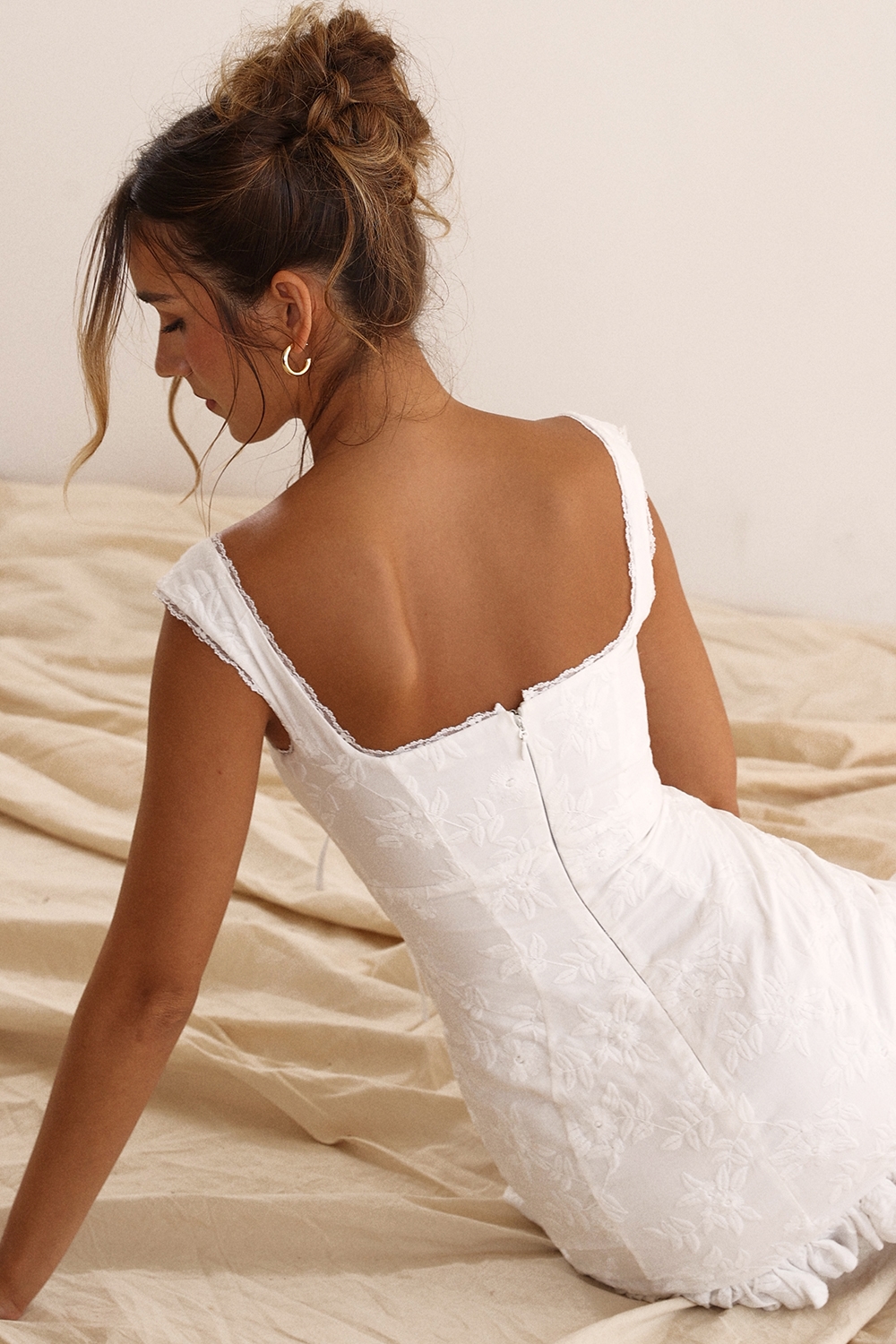Odessa  White Embroidered Mini Dress — image 15