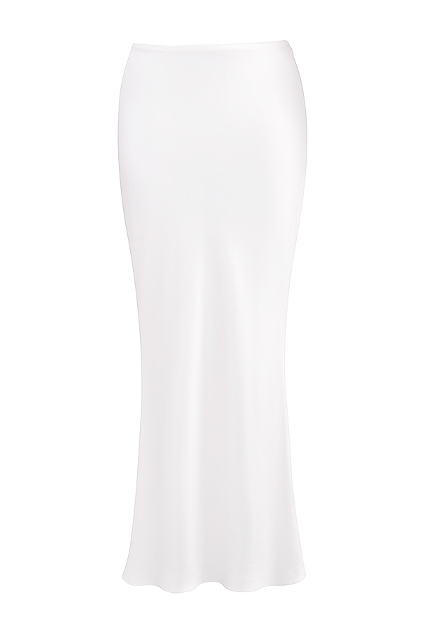 Sydel  White Satin Bias Cut Maxi Skirt — image 12
