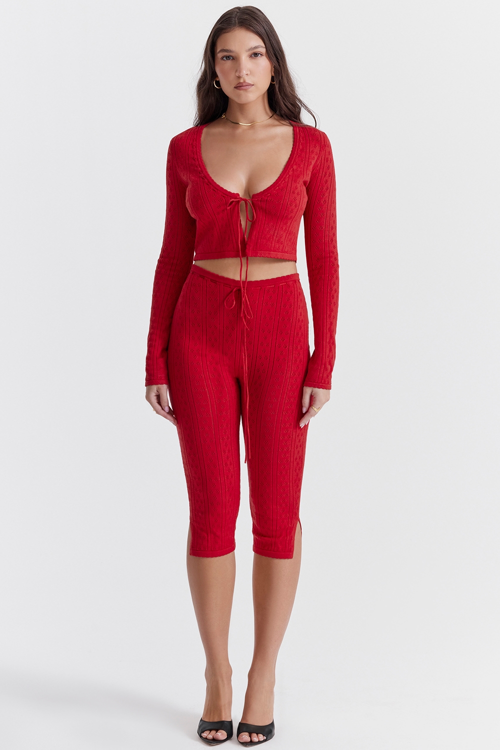 Perla  Cherry Ribbed Knit Top — image 3