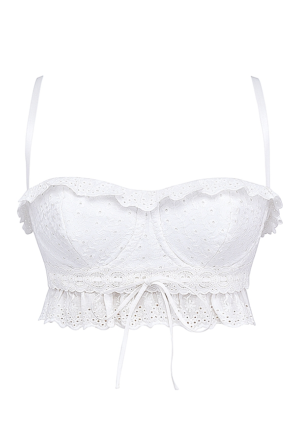 Federica  White Broderie Anglais Bralette Top — image 16