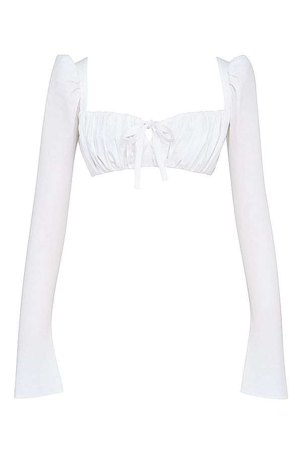 Shira  White Puff Sleeve Top — image 13