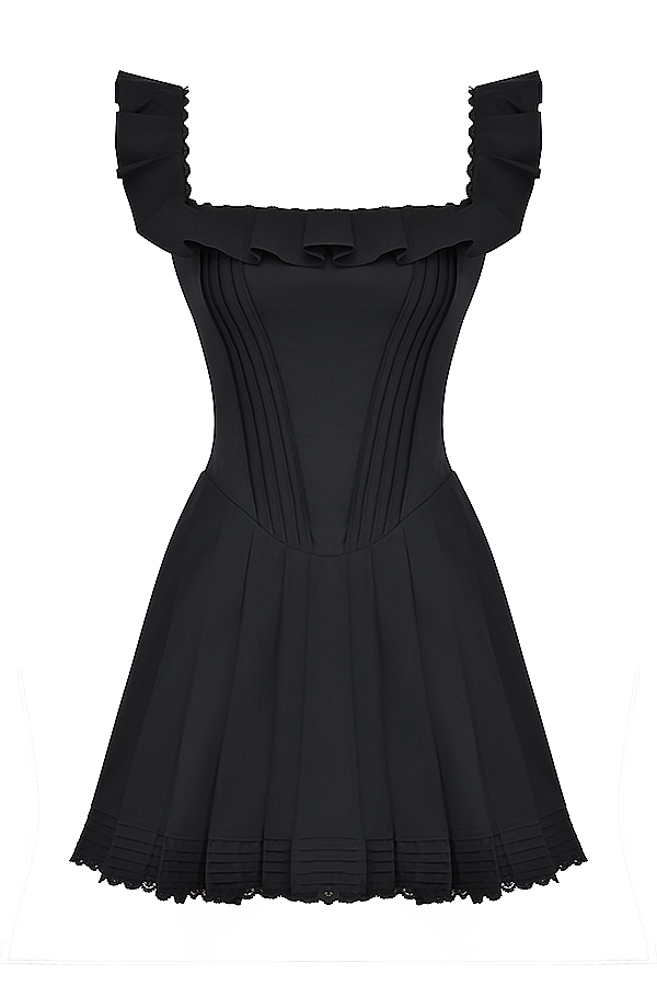 Jemima  Black Pin Tuck Pleated Dress — image 16