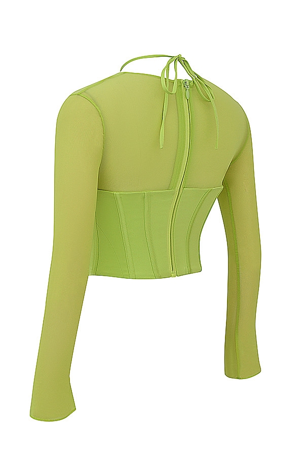 Mistress Rocks Lime Long Sleeve Corset - SALE — image 12