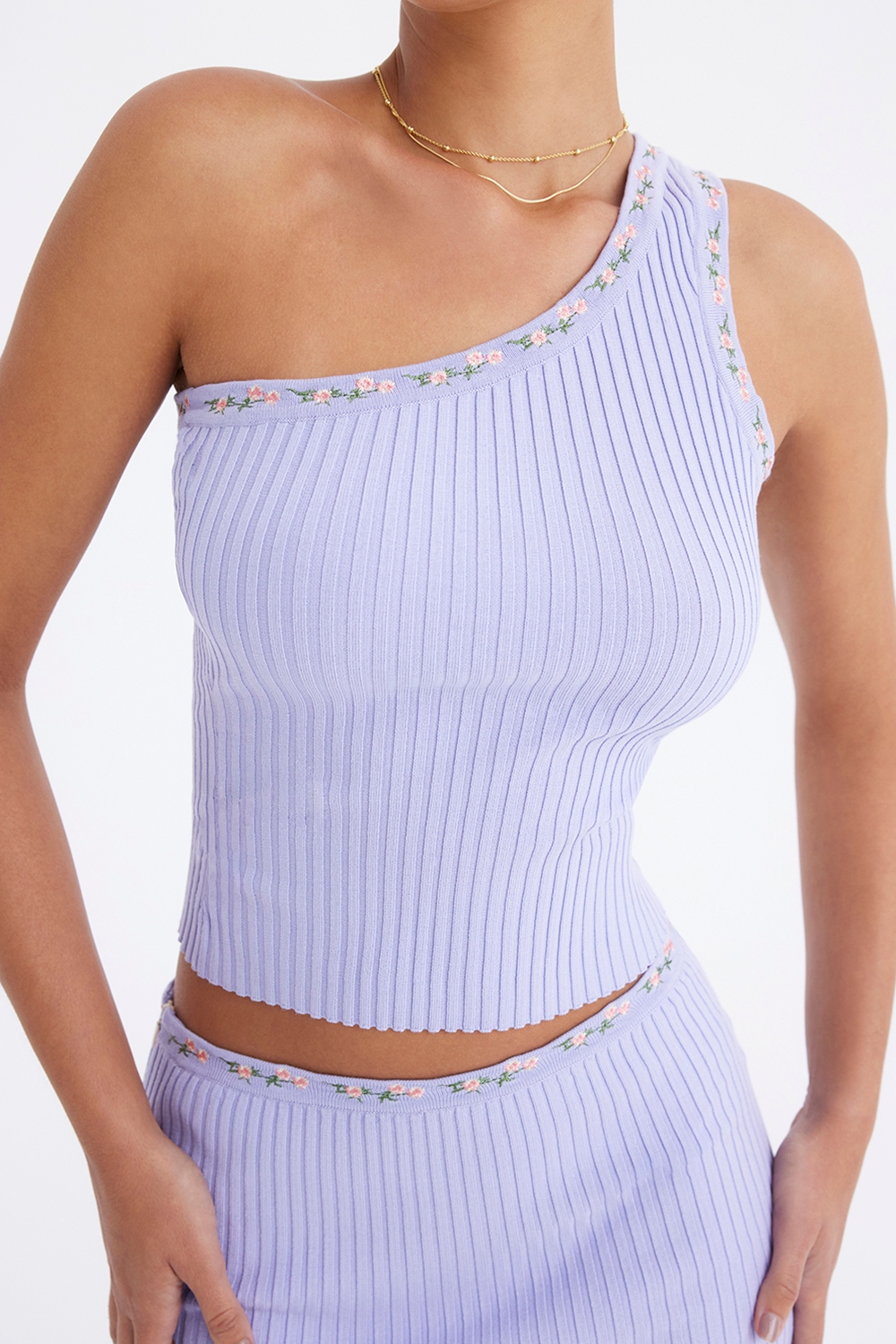 Mistress Rocks Lavender Embroidered Knit Top - SALE