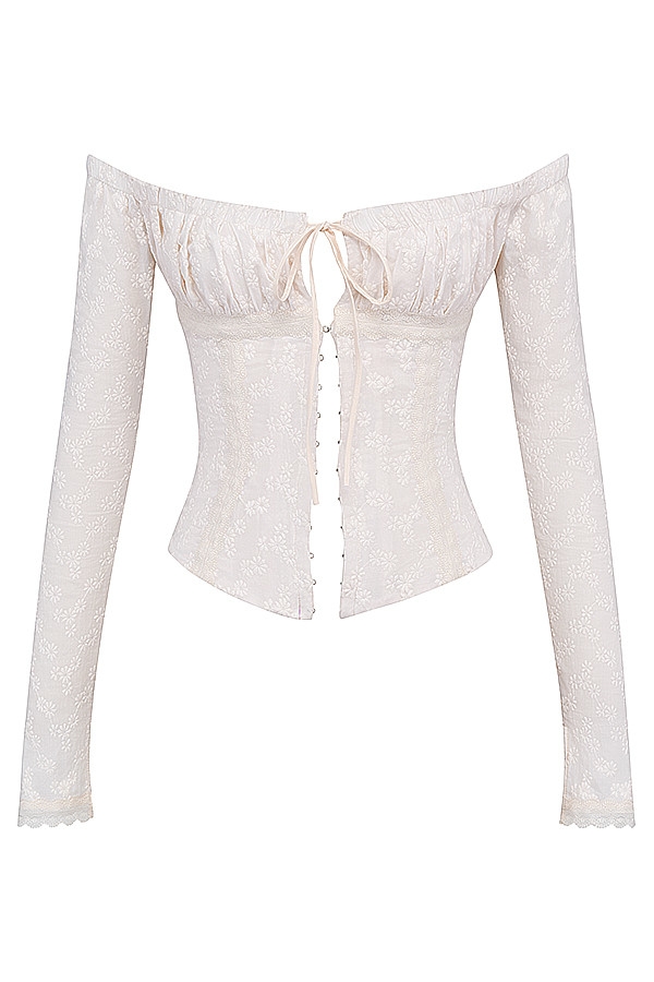 Mistress Rocks Latte Off Shoulder Top - SALE — image 14