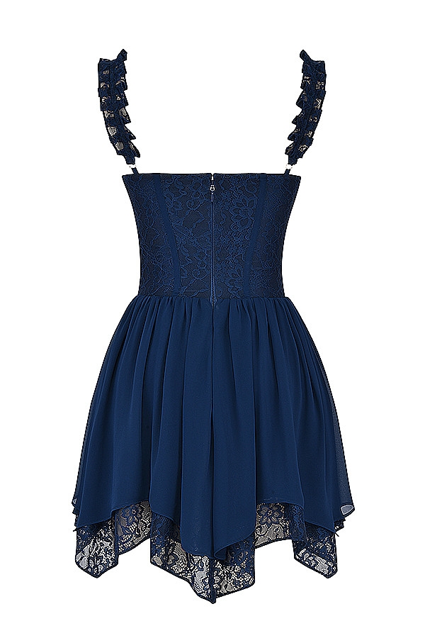 Mistress Rocks Navy Asymmetric Corset Mini Dress - SALE — image 13