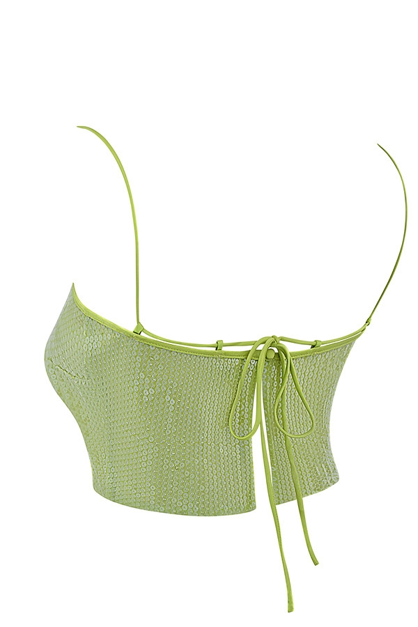 Mistress Rocks Lime Sequin Cropped Top - SALE — image 15