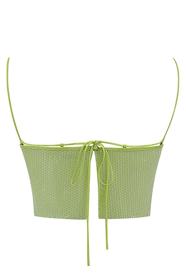 Mistress Rocks Lime Sequin Cropped Top - SALE — image 16
