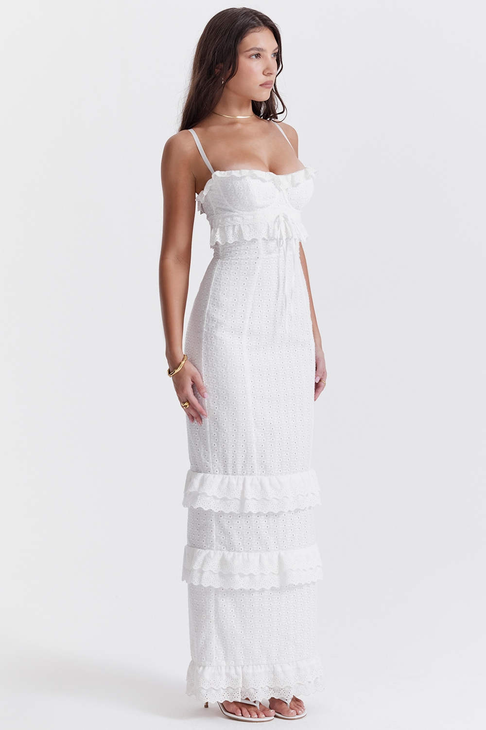 Eve  White Broderie Maxi Dress — image 9