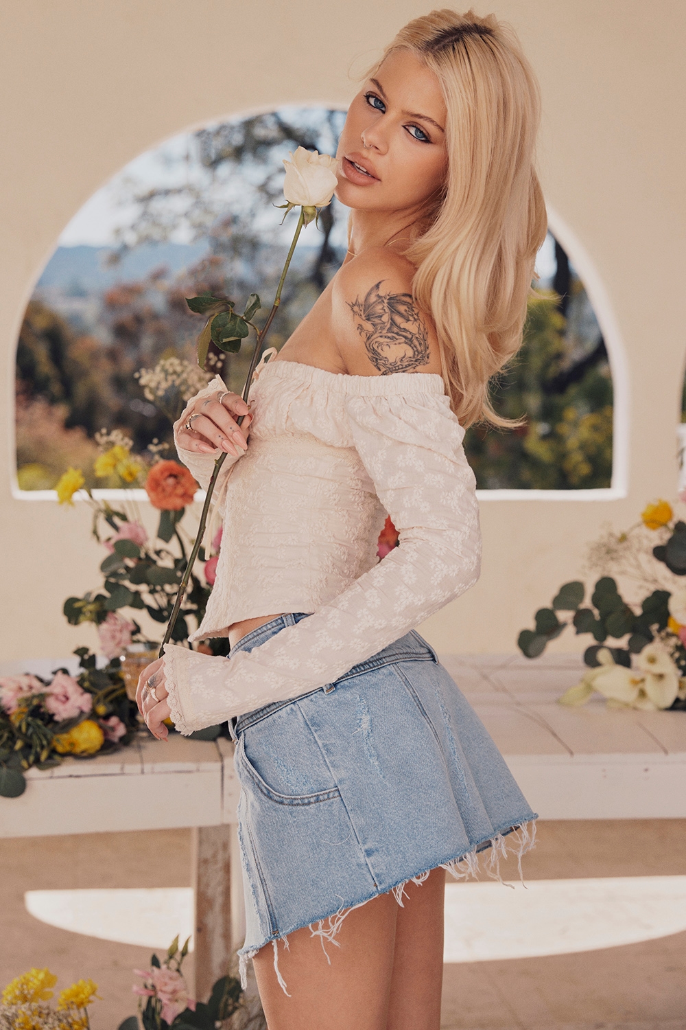 Mistress Rocks Latte Off Shoulder Top - SALE — image 12