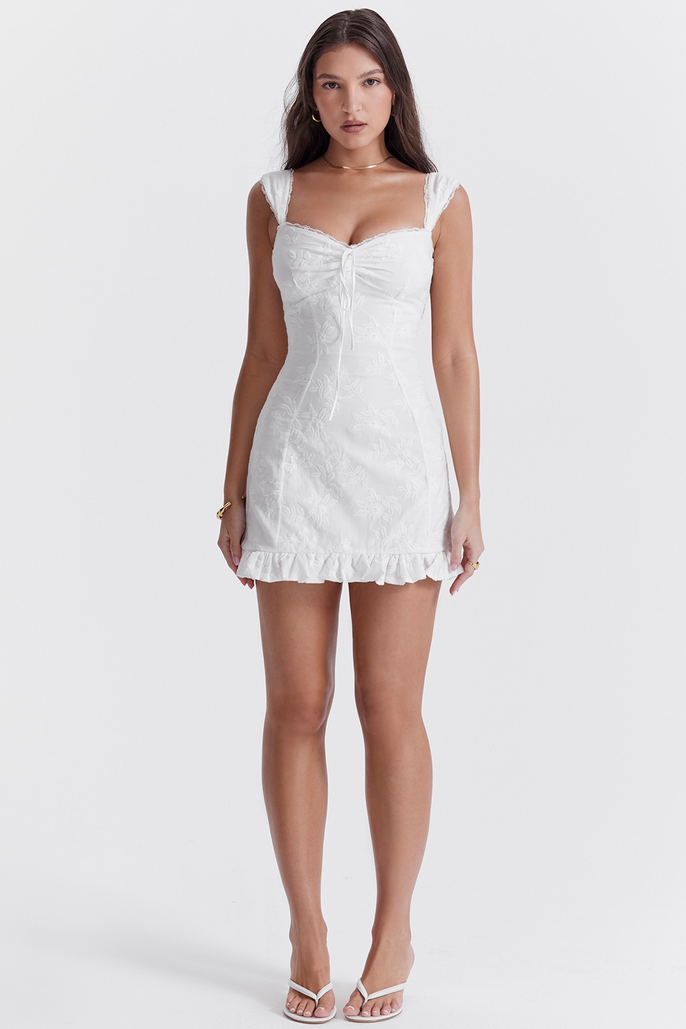 Odessa  White Embroidered Mini Dress — image 3