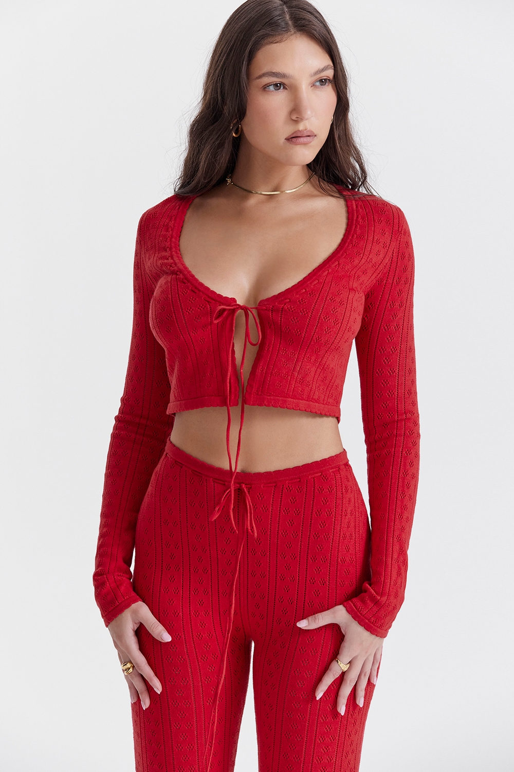 Perla  Cherry Ribbed Knit Top — image 5