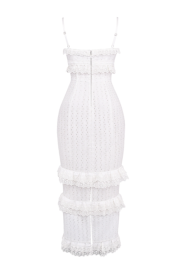 Eve  White Broderie Maxi Dress — image 16
