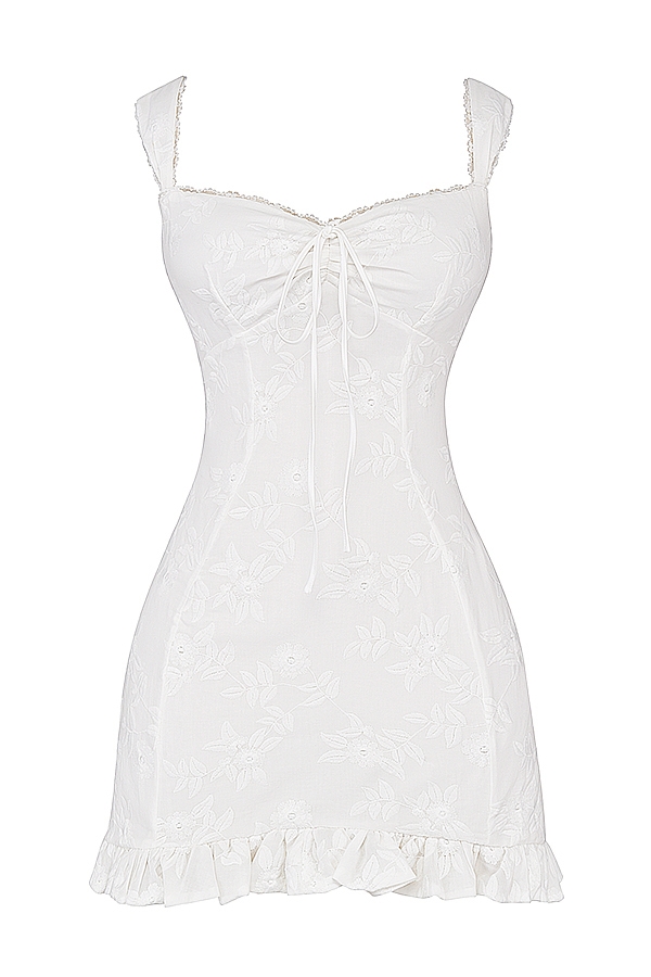 Odessa  White Embroidered Mini Dress — image 16