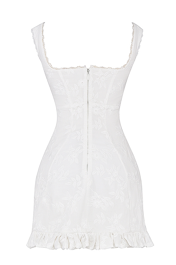 Odessa  White Embroidered Mini Dress — image 18
