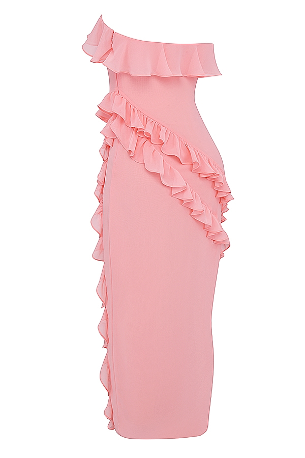 Sarina  Apricot Ruffle Maxi Dress — image 16