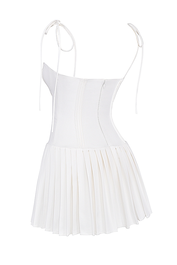Marcy  White Pleated Mini Dress — image 16