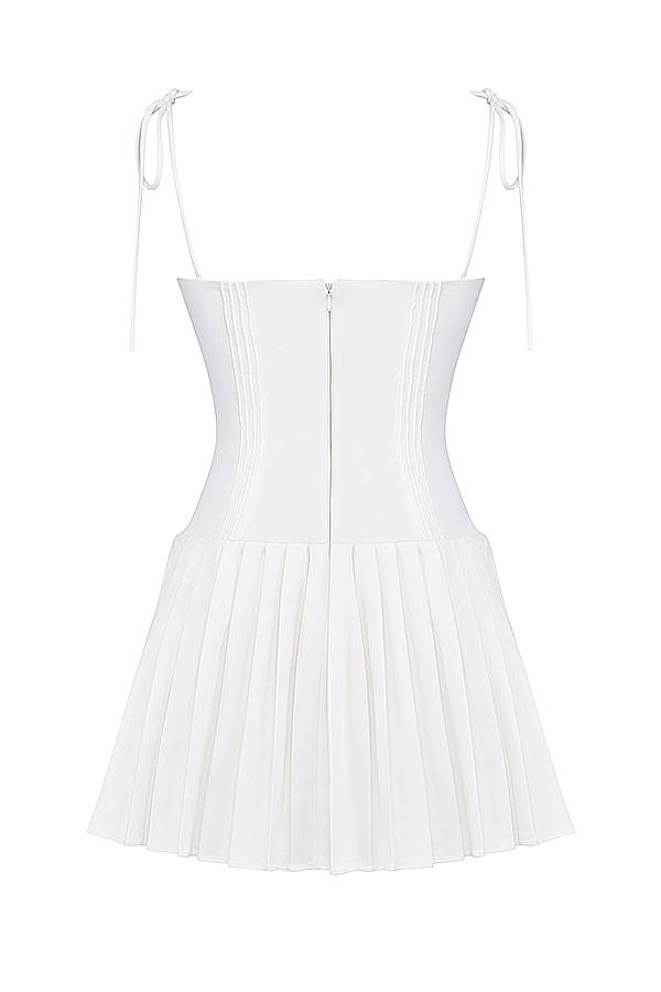 Marcy  White Pleated Mini Dress — image 17