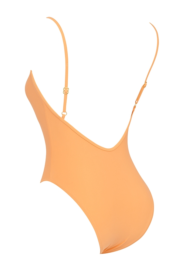 Rhodes  Light Orange Plunge One Piece Swimsuit — image 14