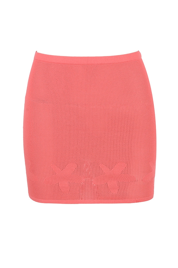 Mistress Rocks Coral Floral Knit Mini Skirt - SALE — image 12