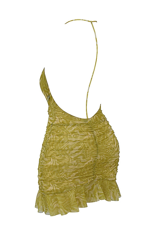 Mistress Rocks Olive Print Ruffle Mini Dress - SALE — image 15