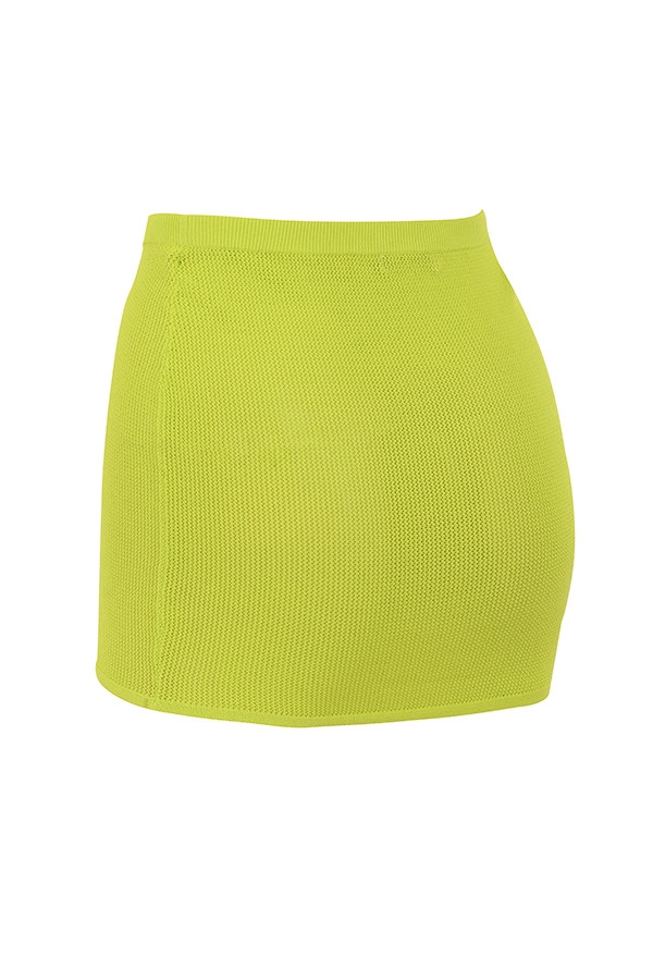 Mistress Rocks Lime Knit Mini Skirt - SALE — image 12