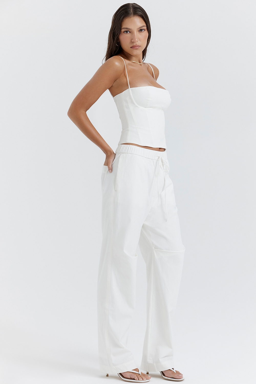 Luna  White Cargo Trousers — image 6
