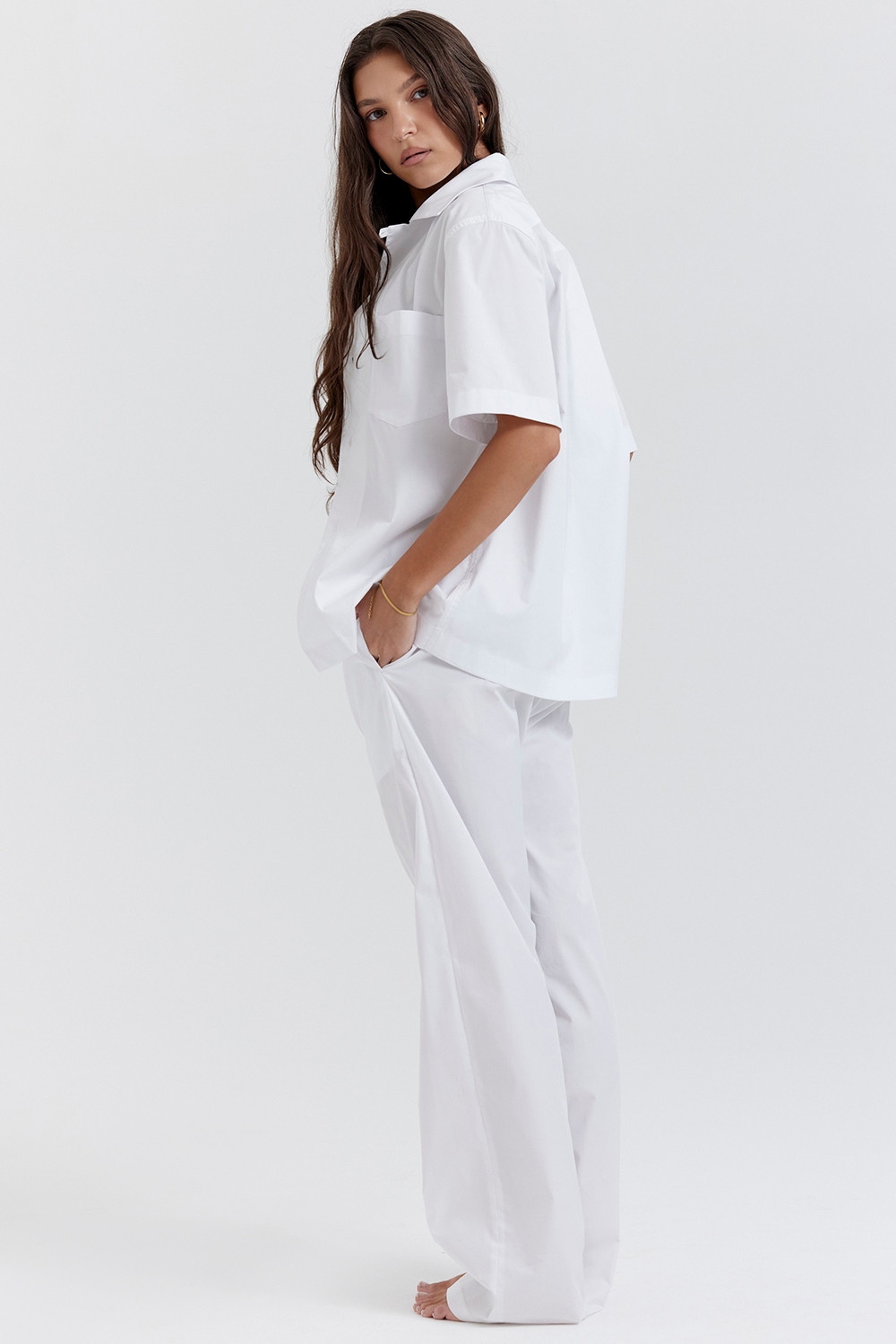Reno  White Relaxed Fit Trousers — image 8