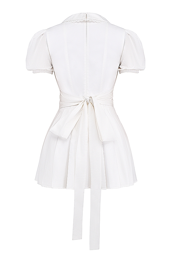 Piera  White Pleated Mini Dress — image 16